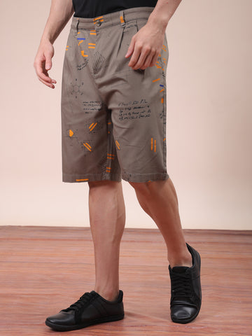 Men's Vetiver Relaxed Fit Printed Casual Shorts
