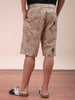 Men's Oxford Tan Relaxed Fit Printed Casual Shorts