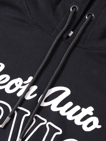 Men's Black Boxy Fit Printed Casual Sweatshirt