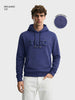 Men's Blue Relaxed Fit Embroided Casual Sweatshirt
