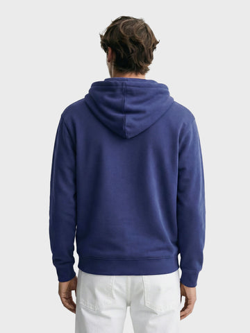 Men's Blue Relaxed Fit Embroided Casual Sweatshirt