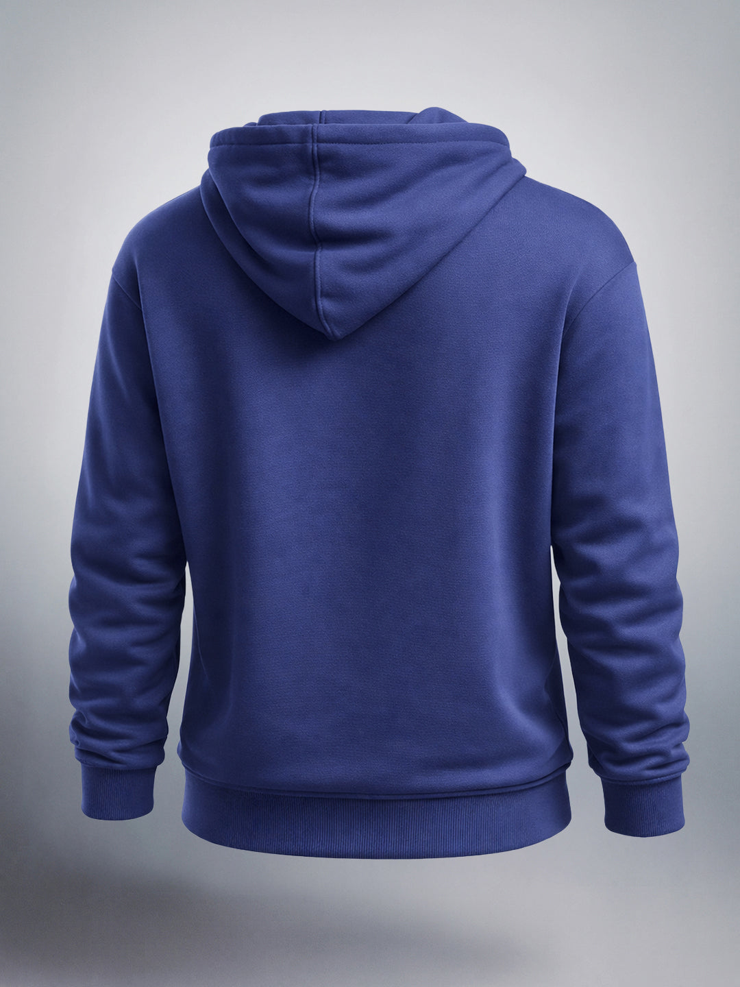 Men's Blue Relaxed Fit Embroided Casual Sweatshirt