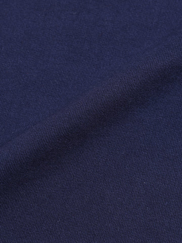 Men's Blue Relaxed Fit Embroided Casual Sweatshirt