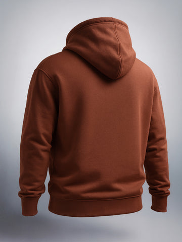 Men's Brown Relaxed Fit Embroided Casual Sweatshirt