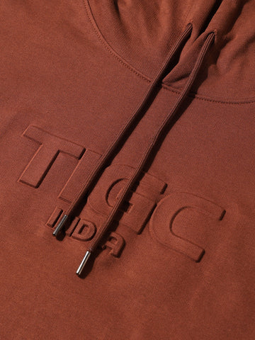 Men's Brown Relaxed Fit Embroided Casual Sweatshirt