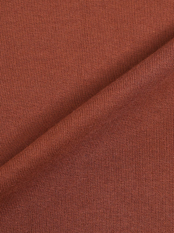 Men's Brown Relaxed Fit Embroided Casual Sweatshirt