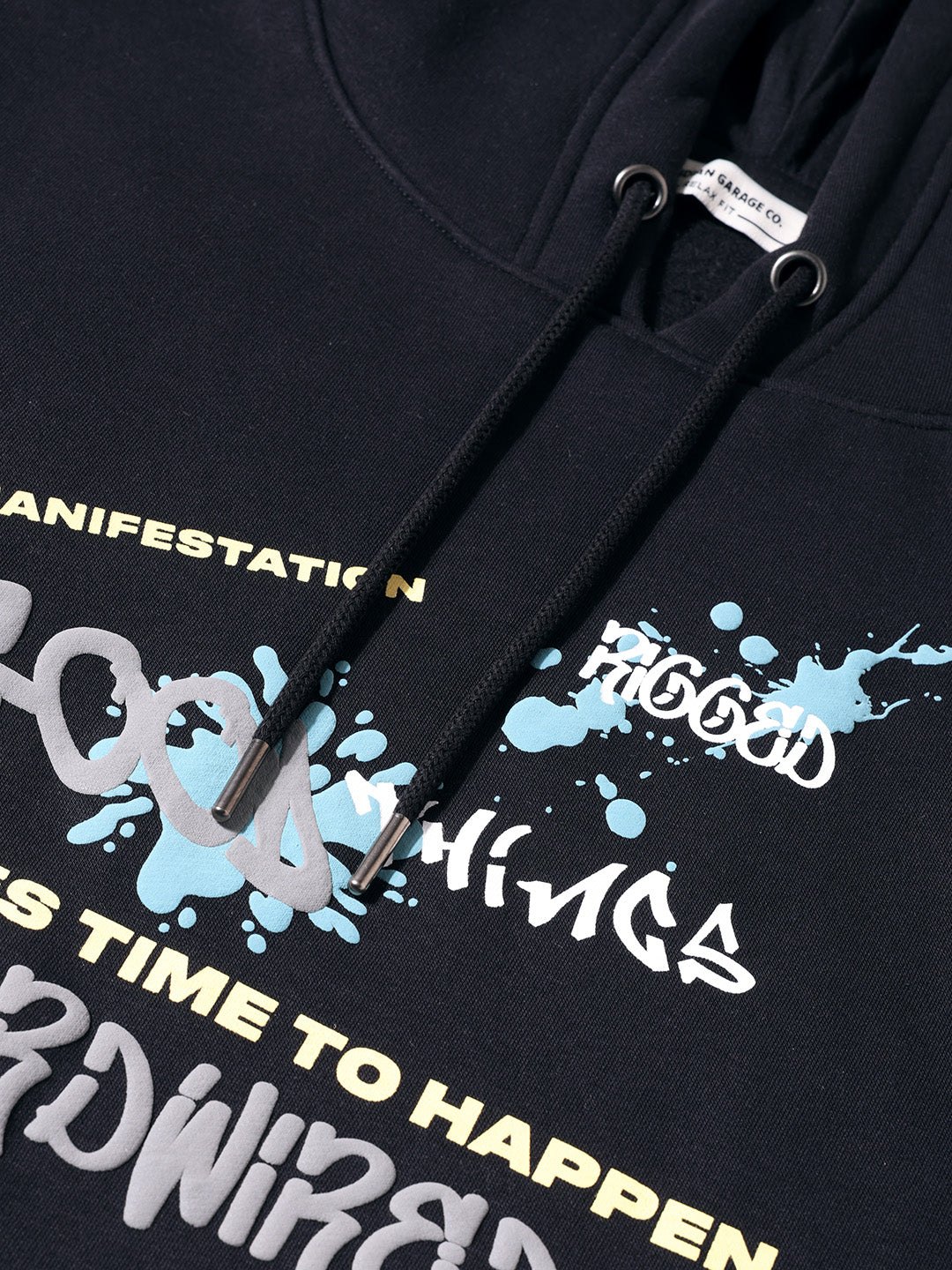 Men's Black Oversized Fit Printed Street Sweatshirt