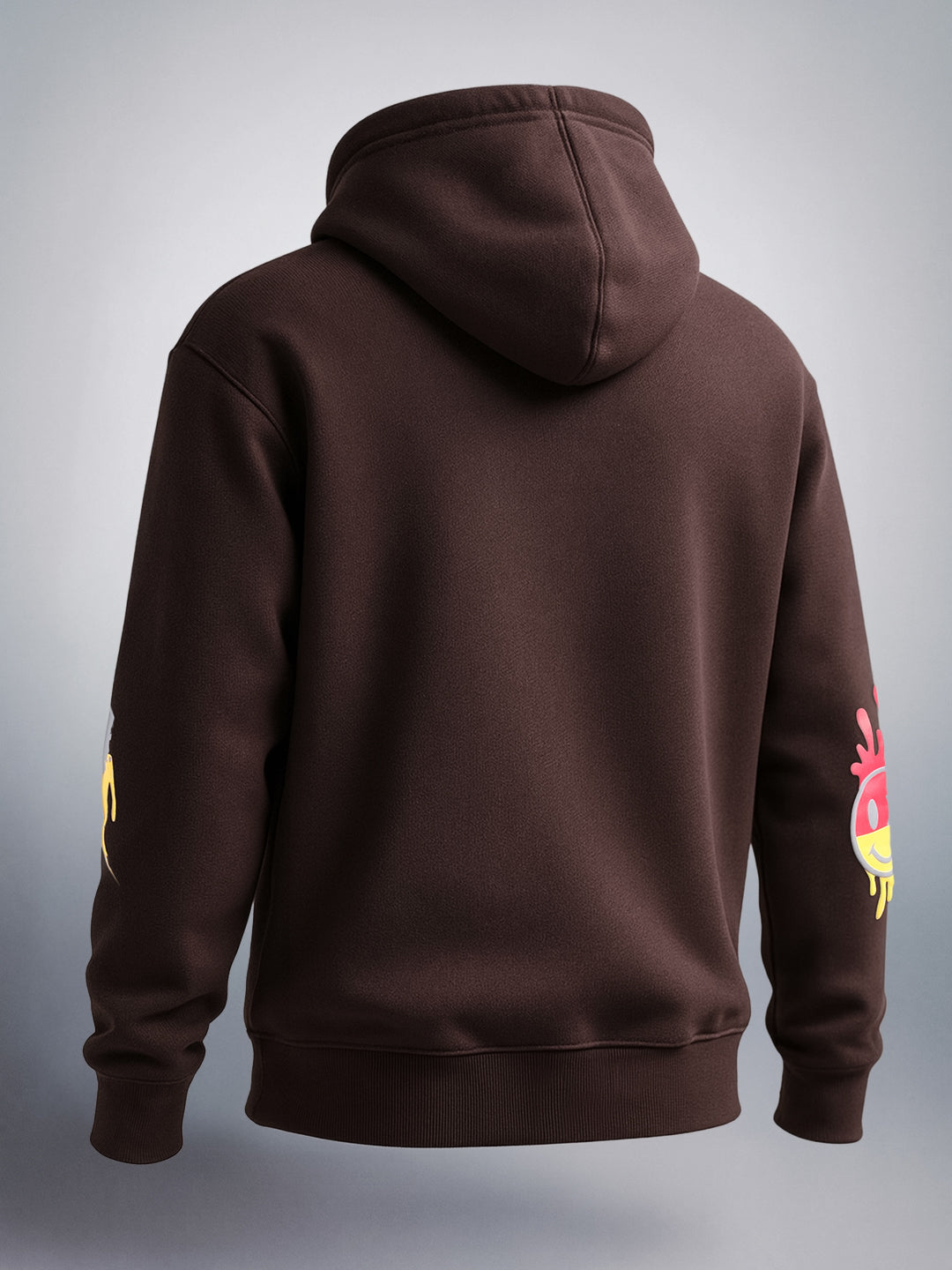 Men's Brown Oversized Fit Printed Street Sweatshirt
