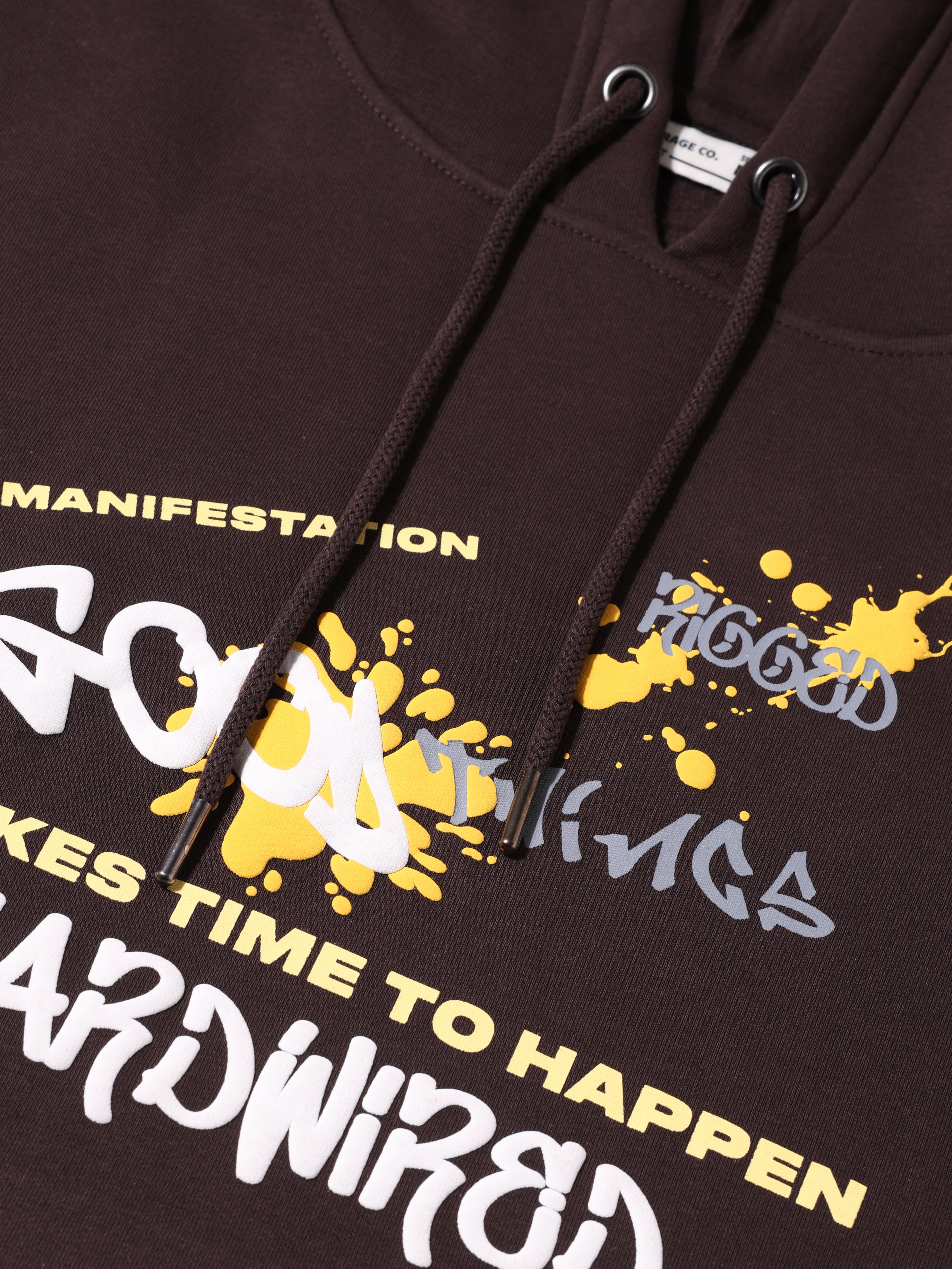 Men's Brown Oversized Fit Printed Street Sweatshirt