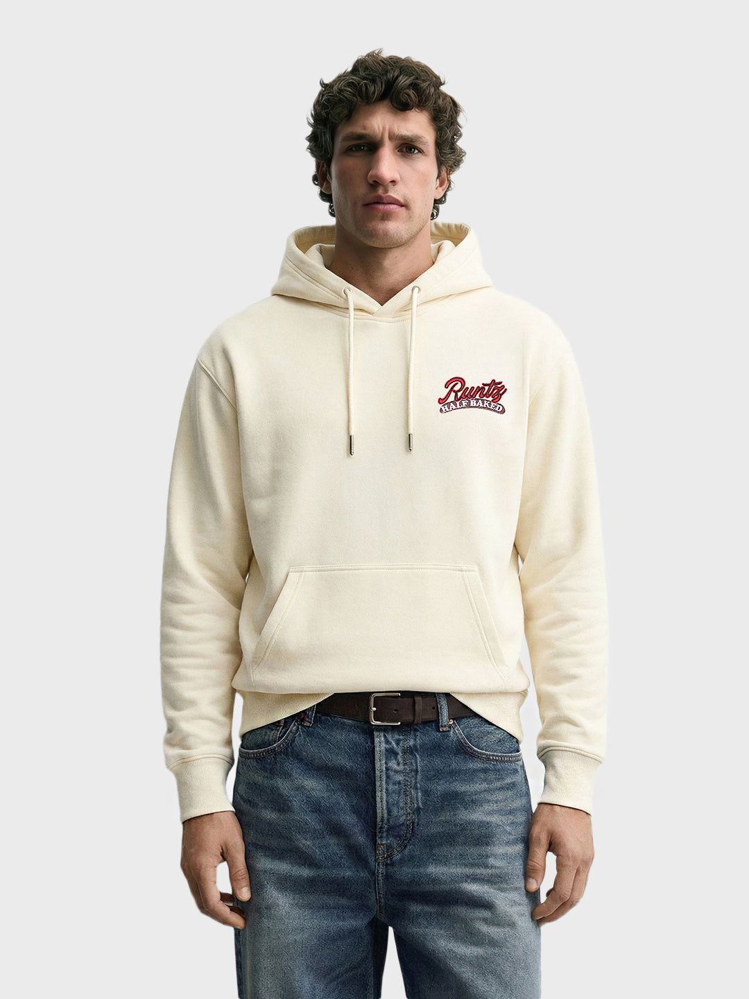 Men's White Relaxed Fit Graphic Printed Casual Sweatshirt