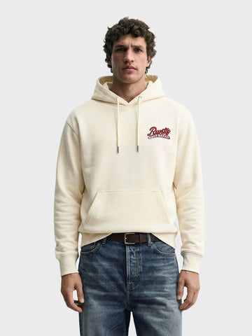 Men's White Relaxed Fit Graphic Printed Casual Sweatshirt