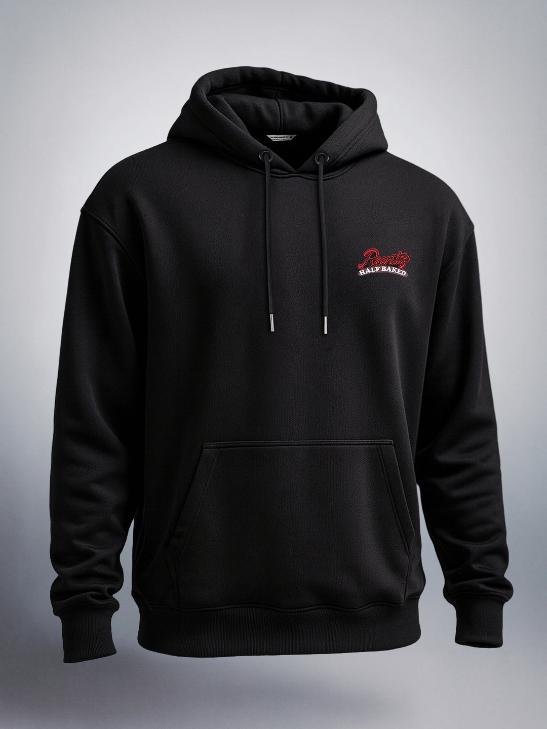 Men's Black Relaxed Fit Graphic Printed Casual Sweatshirt