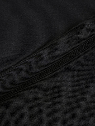 Men's Black Relaxed Fit Graphic Printed Casual Sweatshirt