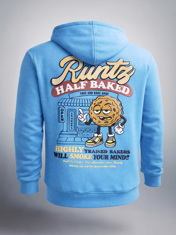 Men's Blue Relaxed Fit Graphic Printed Casual Sweatshirt