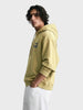 Men's Olive Boxy Fit Graphic Printed Casual Sweatshirt