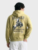 Men's Olive Boxy Fit Graphic Printed Casual Sweatshirt