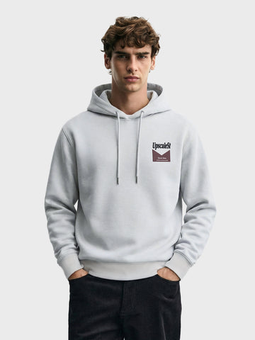 Men's Grey Boxy Fit Graphic Printed Casual Sweatshirt