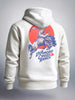 Men's White Boxy Fit Graphic Printed Casual Sweatshirt