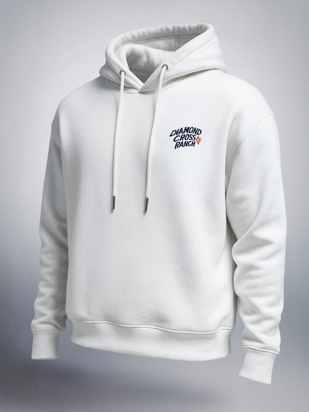 Men's White Boxy Fit Graphic Printed Casual Sweatshirt