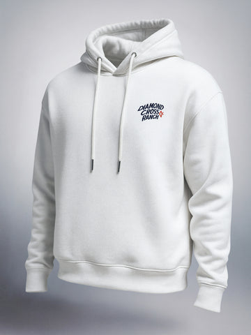 Men's White Boxy Fit Graphic Printed Casual Sweatshirt