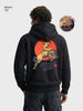 Men's Black Boxy Fit Graphic Printed Casual Sweatshirt