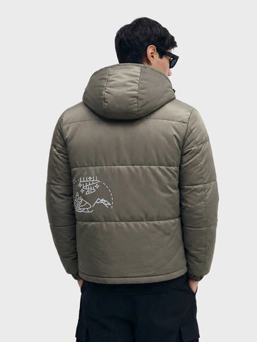 Men's Green Relaxed Fit Solid Casual Jacket