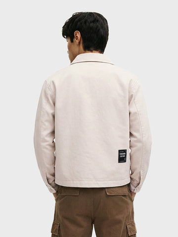 Men's Grey Regular Fit Solid Casual Jacket