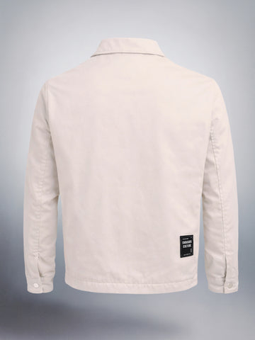 Men's Grey Regular Fit Solid Casual Jacket