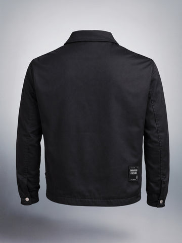 Men's Black Regular Fit Solid Casual Jacket