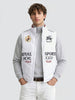 Men's White Regular Fit Printed Casual Biker Jacket