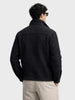 Men's Black Regular Fit Solid Casual Jacket