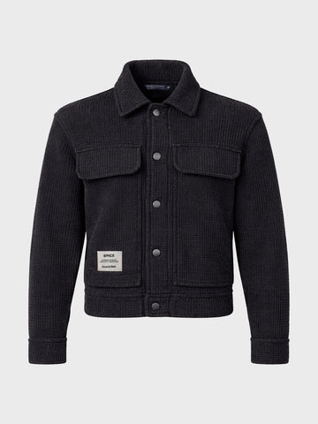 Men's Black Regular Fit Solid Casual Jacket