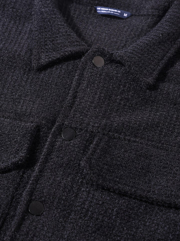 Men's Black Regular Fit Solid Casual Jacket
