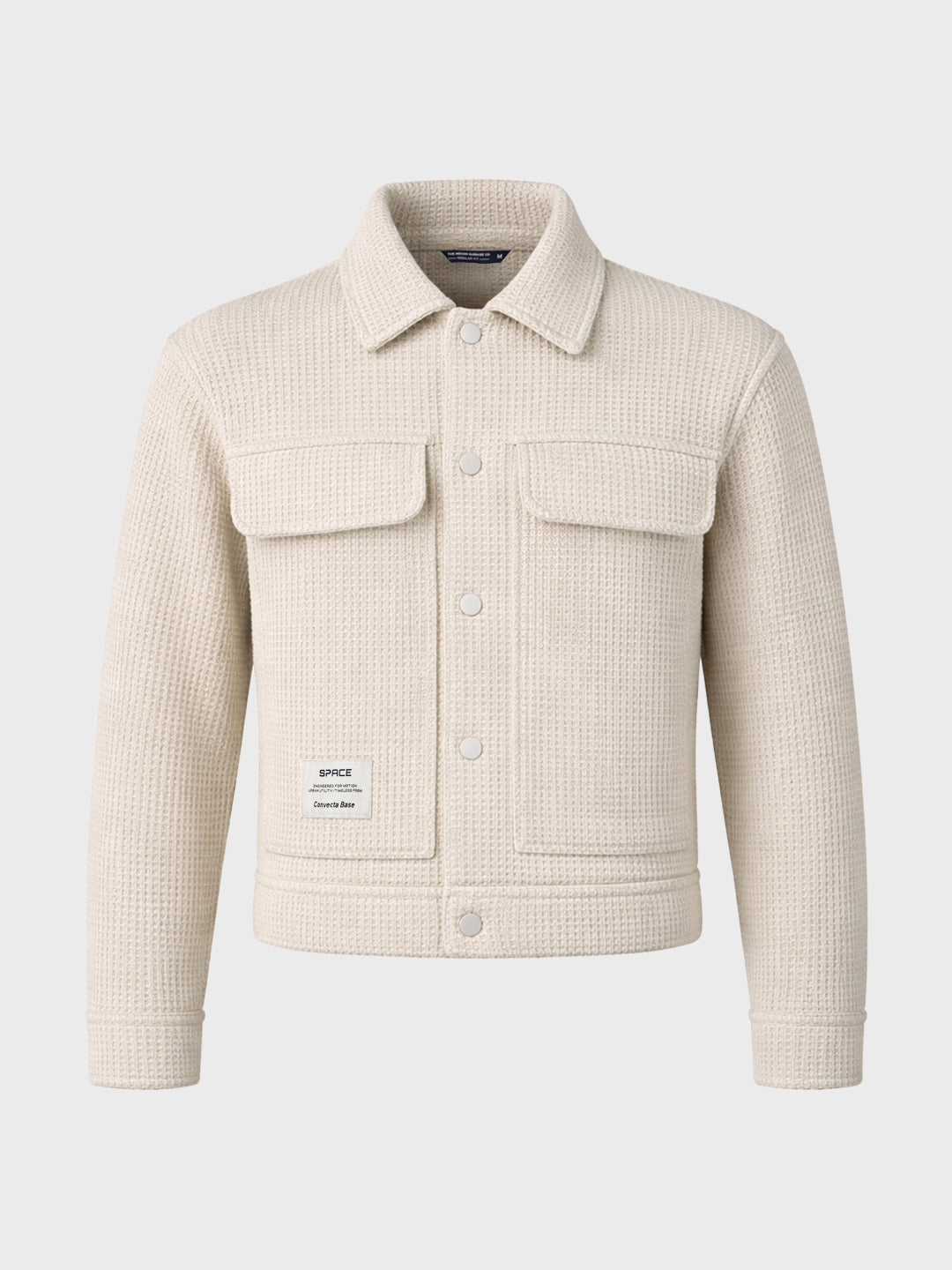 Men's Cream Regular Fit Textured Casual Jacket