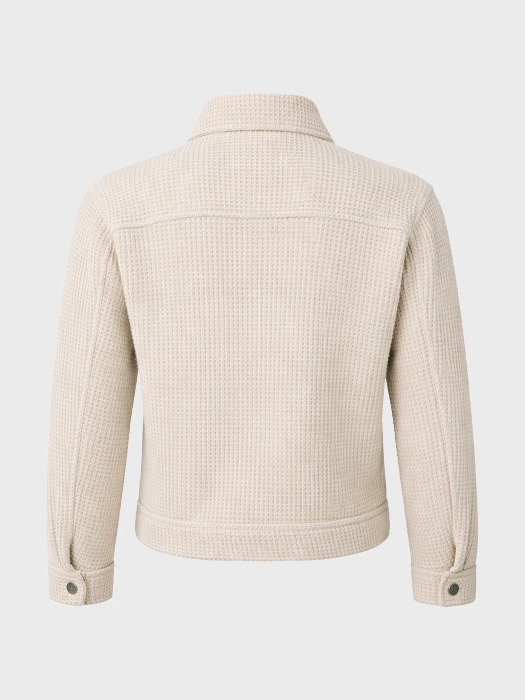 Men's Cream Regular Fit Textured Casual Jacket