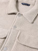 Men's Cream Regular Fit Solid Casual Biker Jacket