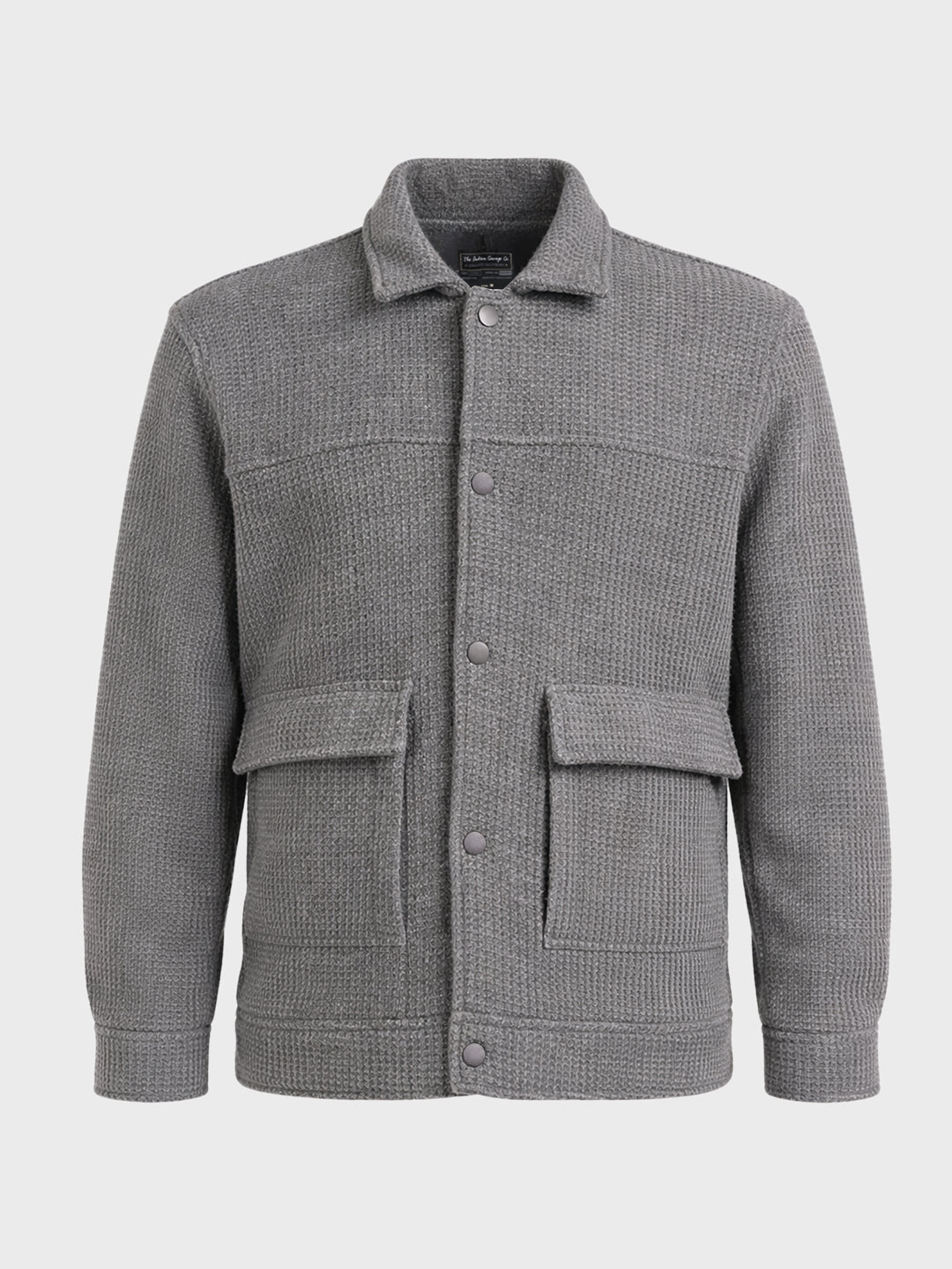 Men's Grey Regular Fit Solid Casual Jacket