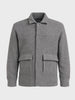Men's Grey Regular Fit Solid Casual Jacket