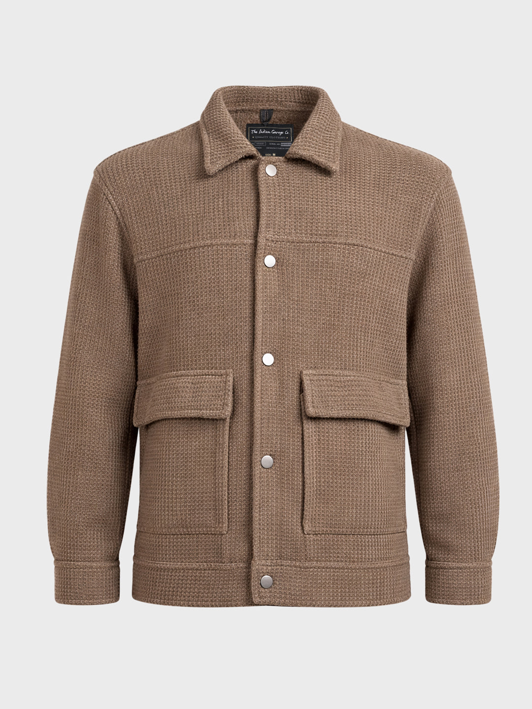 Men's Grey Regular Fit Solid Casual Jacket