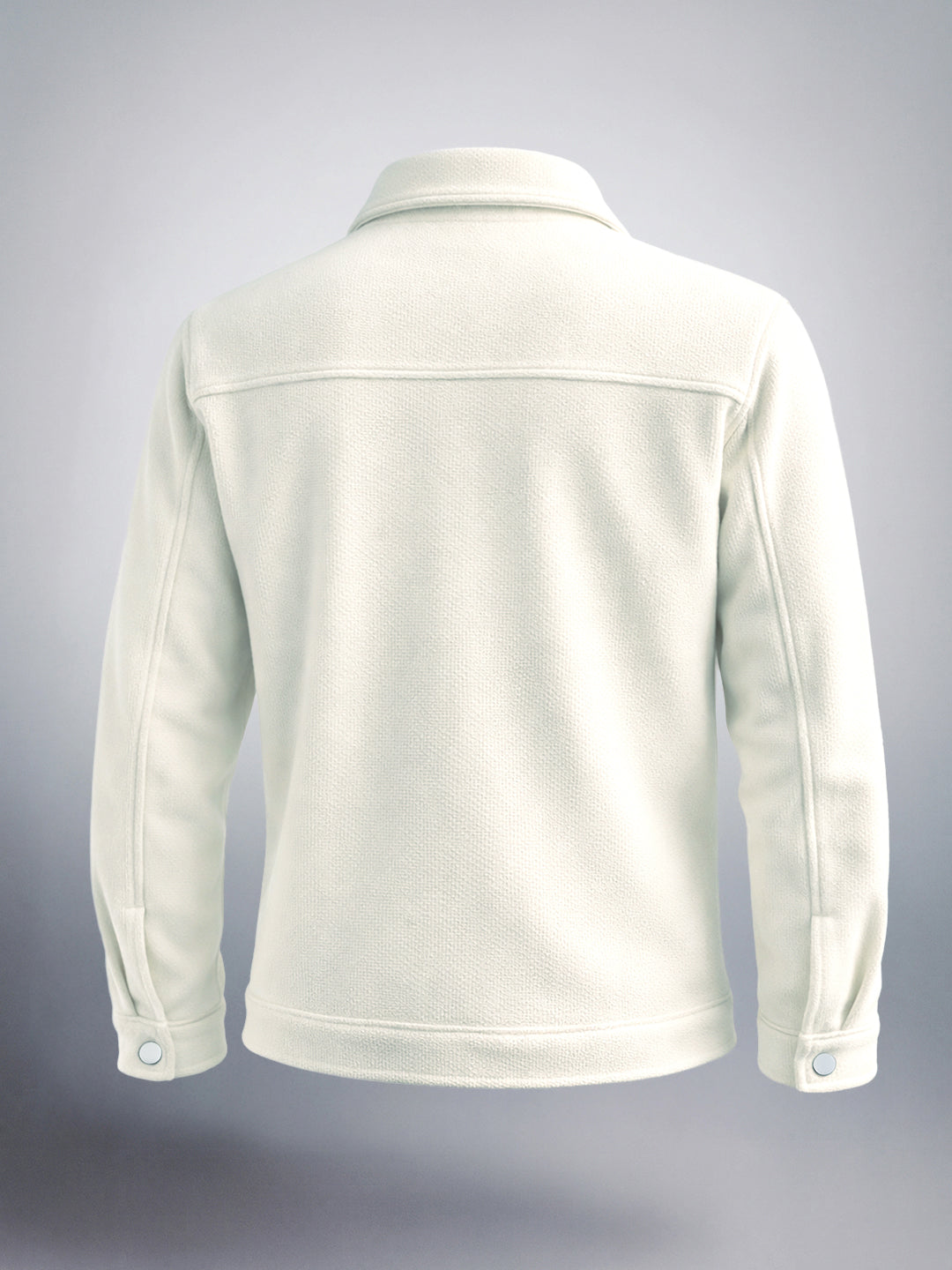 Men's White Regular Fit Solid Casual Jacket