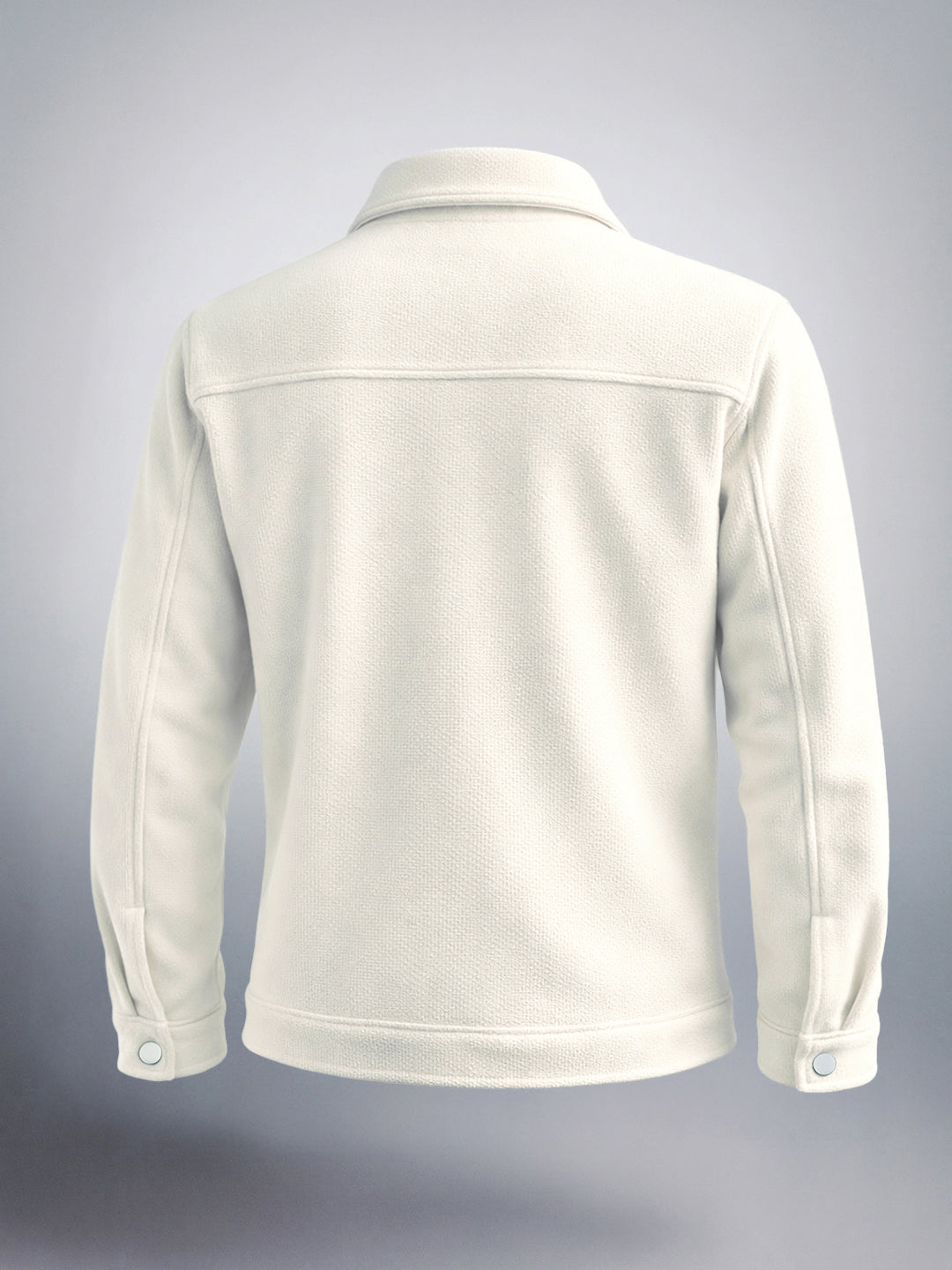 Men's White Regular Fit Solid Casual Jacket