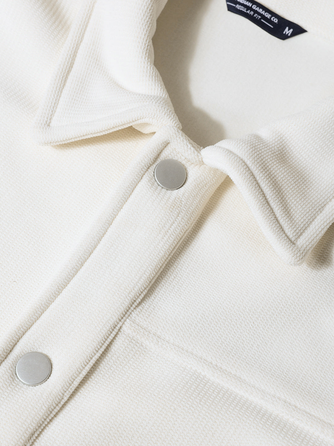 Men's White Regular Fit Solid Casual Jacket