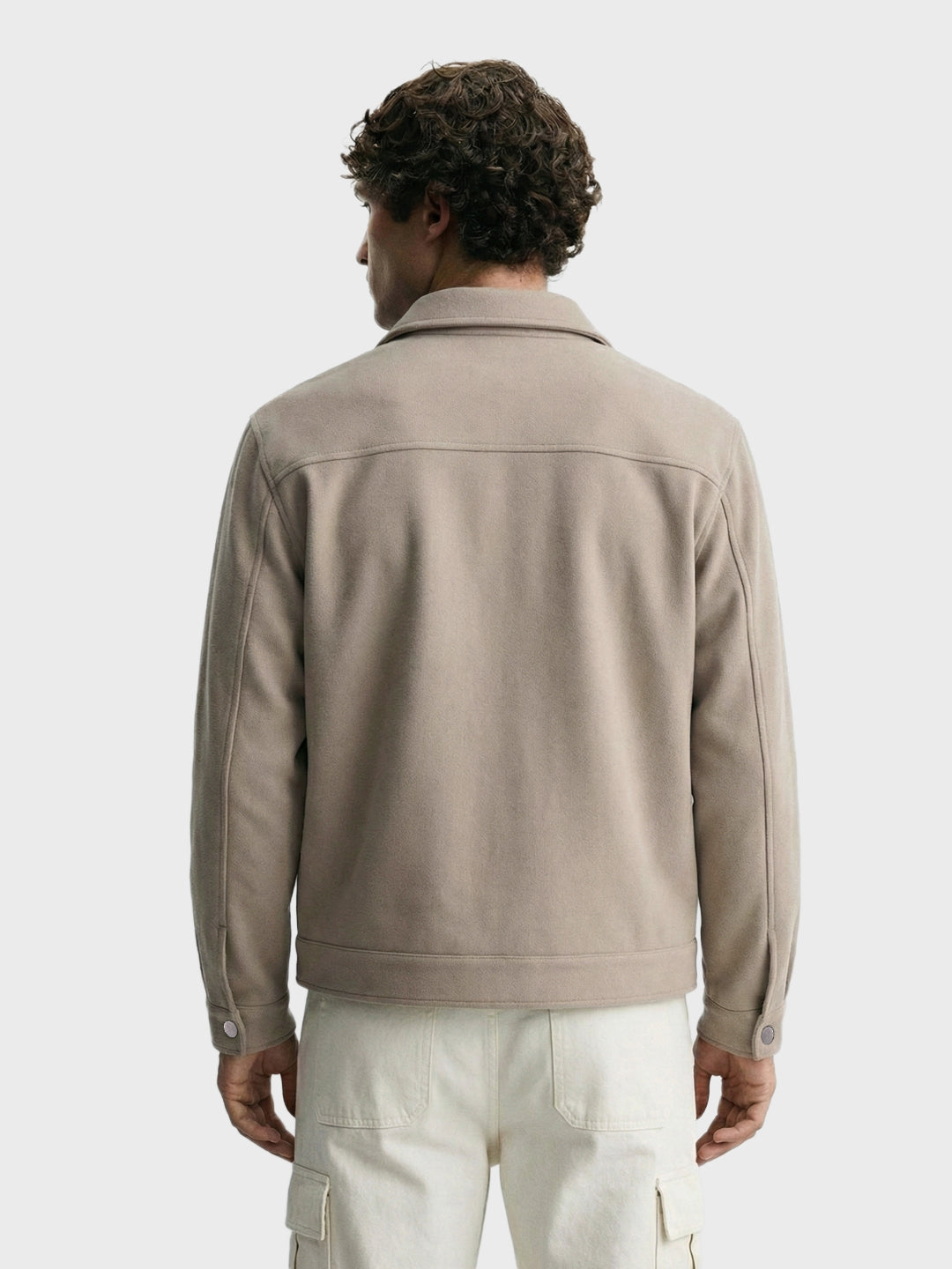 Men's Grey Regular Fit Solid Casual Jacket