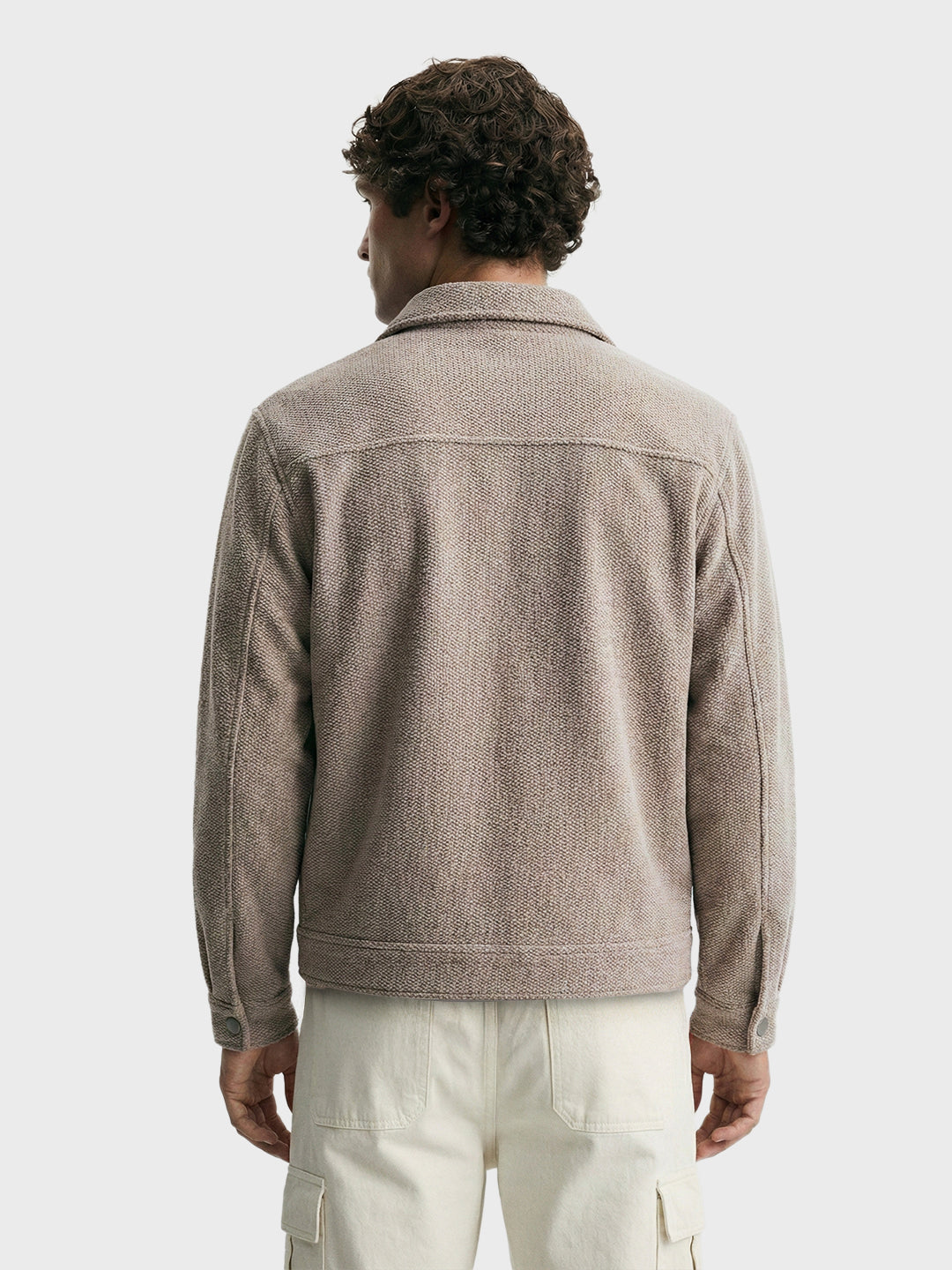 Men's Grey Regular Fit Solid Casual Jacket