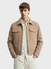 Men's Brown Regular Fit Solid Casual Jacket