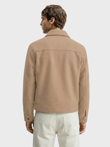 Men's Brown Regular Fit Solid Casual Jacket