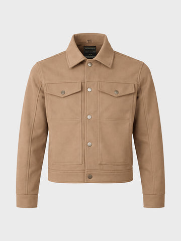 Men's Brown Regular Fit Solid Casual Jacket