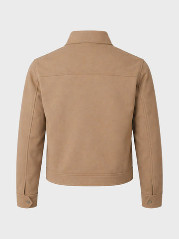 Men's Brown Regular Fit Solid Casual Jacket