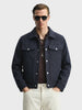 Men's Navy Blue Regular Fit Solid Casual Jacket