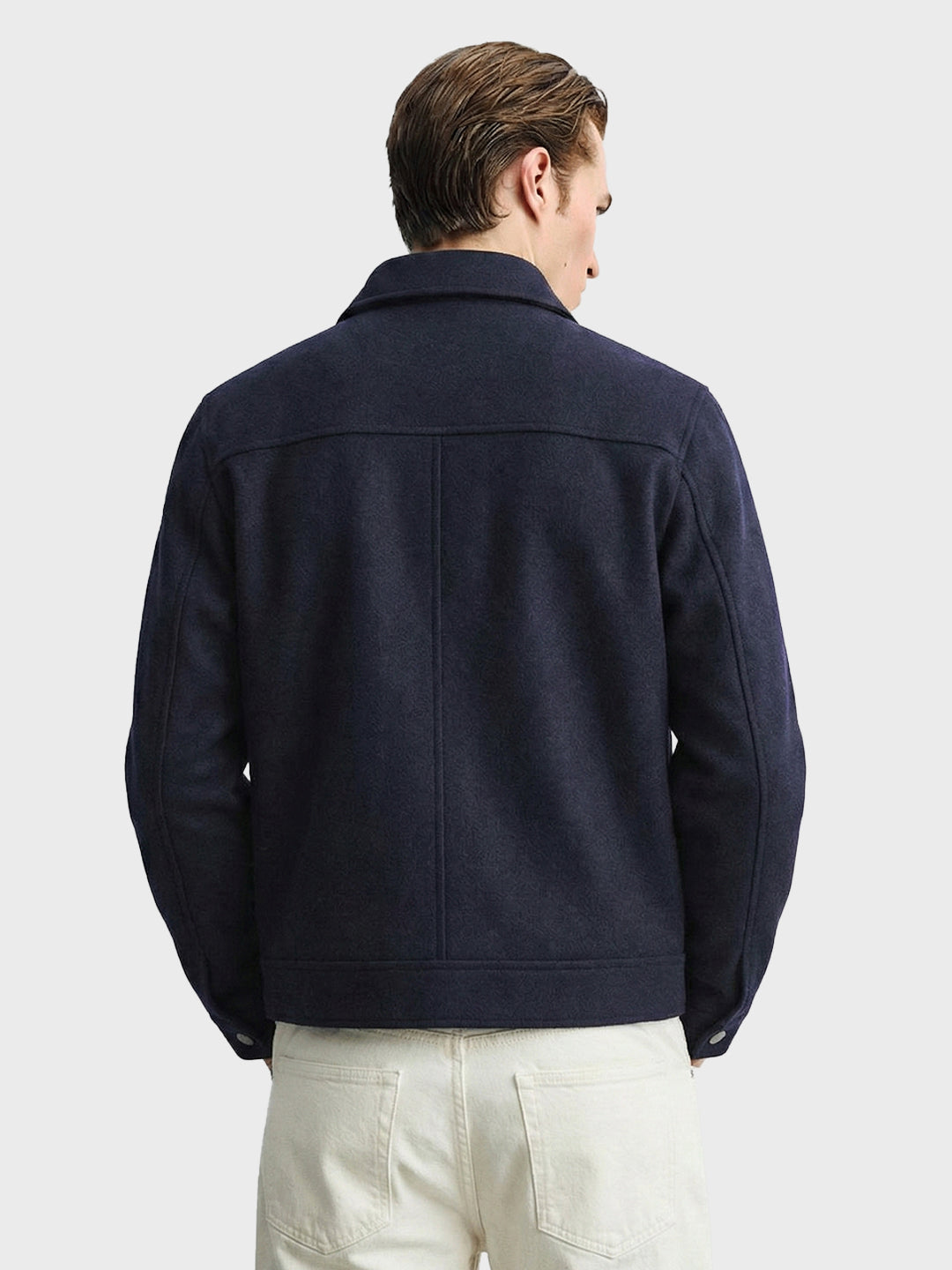 Men's Blue Regular Fit Solid Casual Jacket